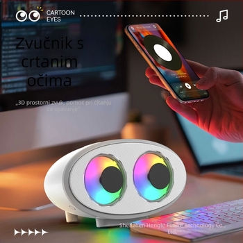 Bluetooth zvučnik s crtanim očima, bijeli šum, RGB rasvjeta, ambijentalni zvuk — kreativan poklon