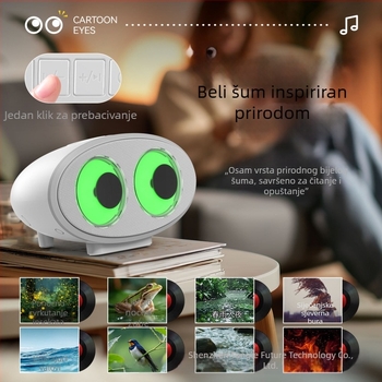 Bluetooth zvučnik s crtanim očima, bijeli šum, RGB rasvjeta, ambijentalni zvuk — kreativan poklon