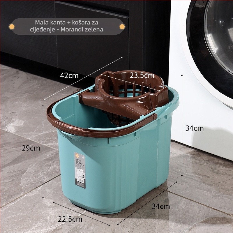 Kanta za mop s odvodom, tradicionalna plastična pravokutna kanta za mop
