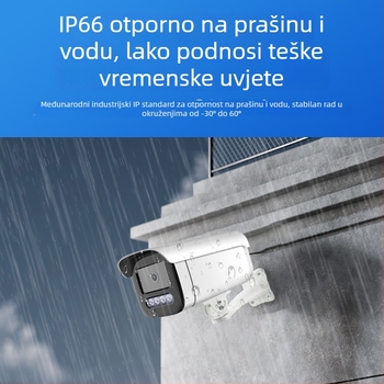 Vanjska sigurnosna kamera s 4 MP kolor noćnim vidom, dvostruko osvjetljenje, PoE napajanje, vodootporna, daljinski nadzor