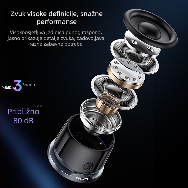 Yesido Bluetooth zvučnik, prenosni, mini ambijentalno svjetlo, magnetski dizajn