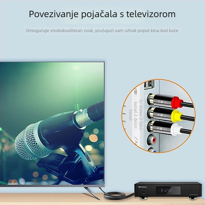 Jinghua legura Lotus Head audio-video kabel za DVD player i VCD, pozlaćen