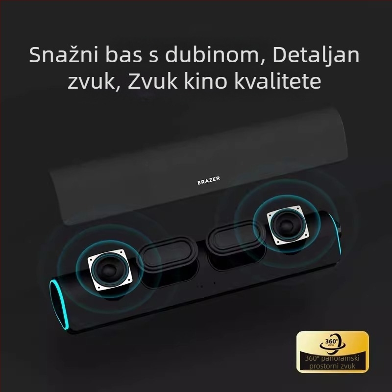 Lenovo žični Bluetooth stolni zvučnici, produženi dizajn, USB napajanje, za kućnu upotrebu