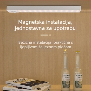 Ultra tanka lampica za ormar sa senzorom pokreta, tri boje temperature svjetla, punjiva, magnetsko pričvršćivanje, noćna lampica za spavaću sobu