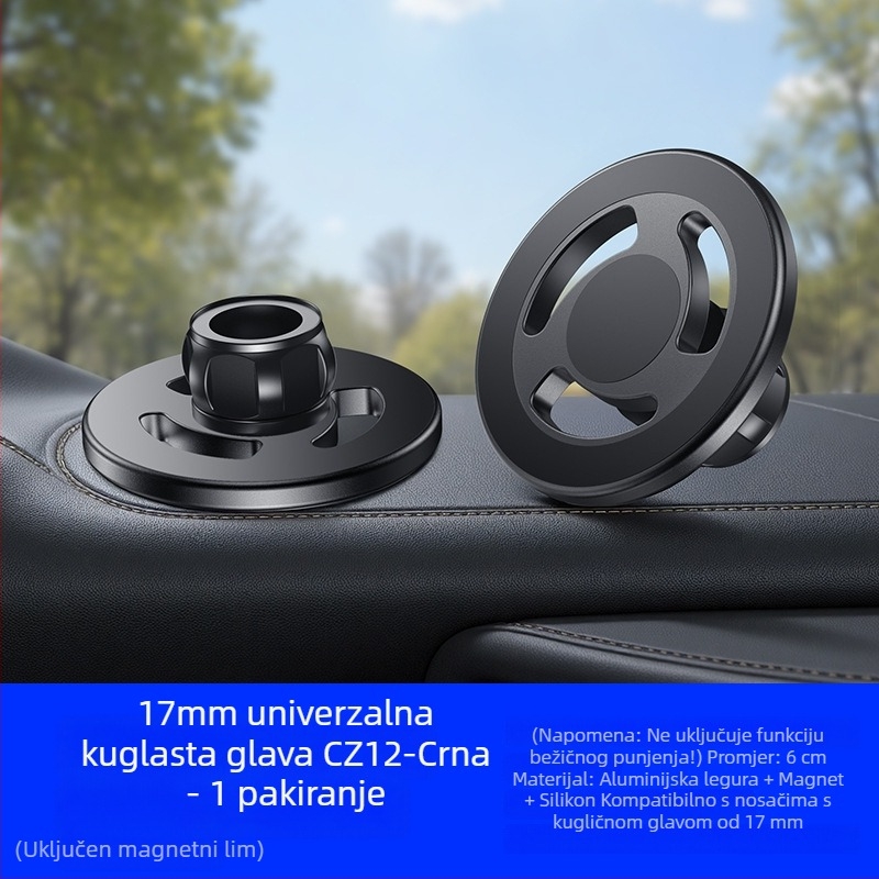 Mingka C8W magnetska glava za telefon s MagSafe, kružni magnet N52, snažan magnet, kuglična glava 17 mm, automobilni nosač – dodatak