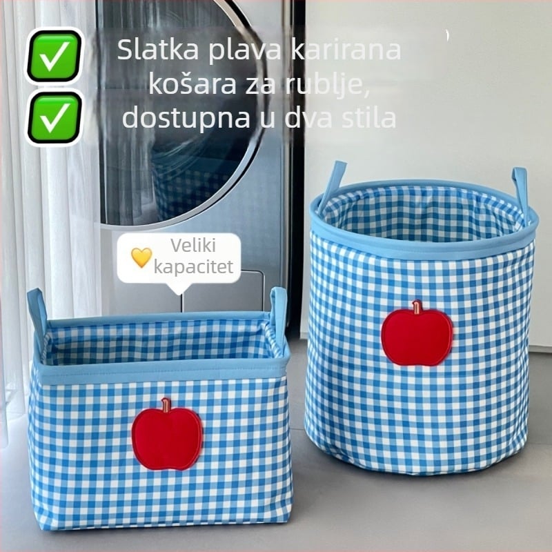 Slatka košara za rublje za kupaonu, sklopiva, velika kapaciteta, kućna upotreba, pamuk-lin materijal