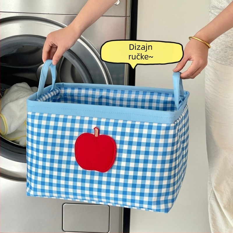 Slatka košara za rublje za kupaonu, sklopiva, velika kapaciteta, kućna upotreba, pamuk-lin materijal