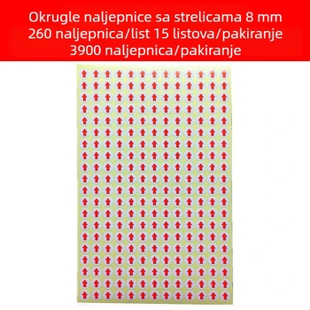 Okrugla crvena strelica — samoljepljiva etiketa za označavanje defektnih proizvoda i ponovnu obradu