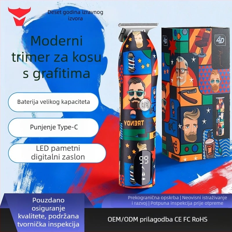Lico USB punjač za kosu, električna mašinica s odvojivom i perivom oštricom od nehrđajućeg čelika