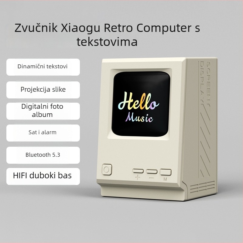 Prijenosni Bluetooth zvučnik s ugrađenim budilicom i stolnim digitalnim satom, USB punjenje, 5W, 100Hz-20kHz, 200 g