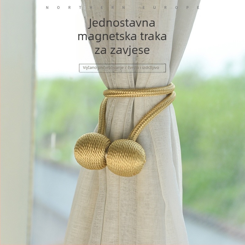 Magnetska kopča za zavjese, modernog minimalističkog stila, ugradnja bez bušenja
