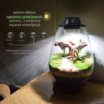 Ponovno napajljiva LED svjetlost za rast biljaka, za mikro pejzaž u bočici s mahovinom, s punim spektrom
