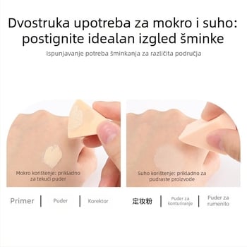 Trokutni jednokratni spužvasti blok za nanošenje šminke, suho i mokro, gelni temeljac