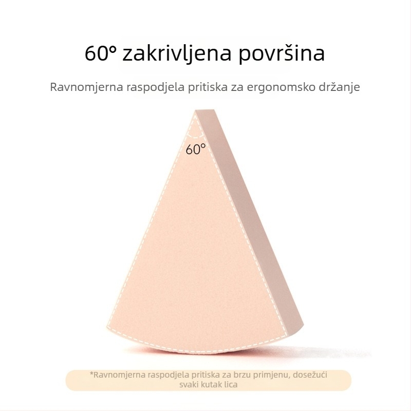 Trokutni jednokratni spužvasti blok za nanošenje šminke, suho i mokro, gelni temeljac