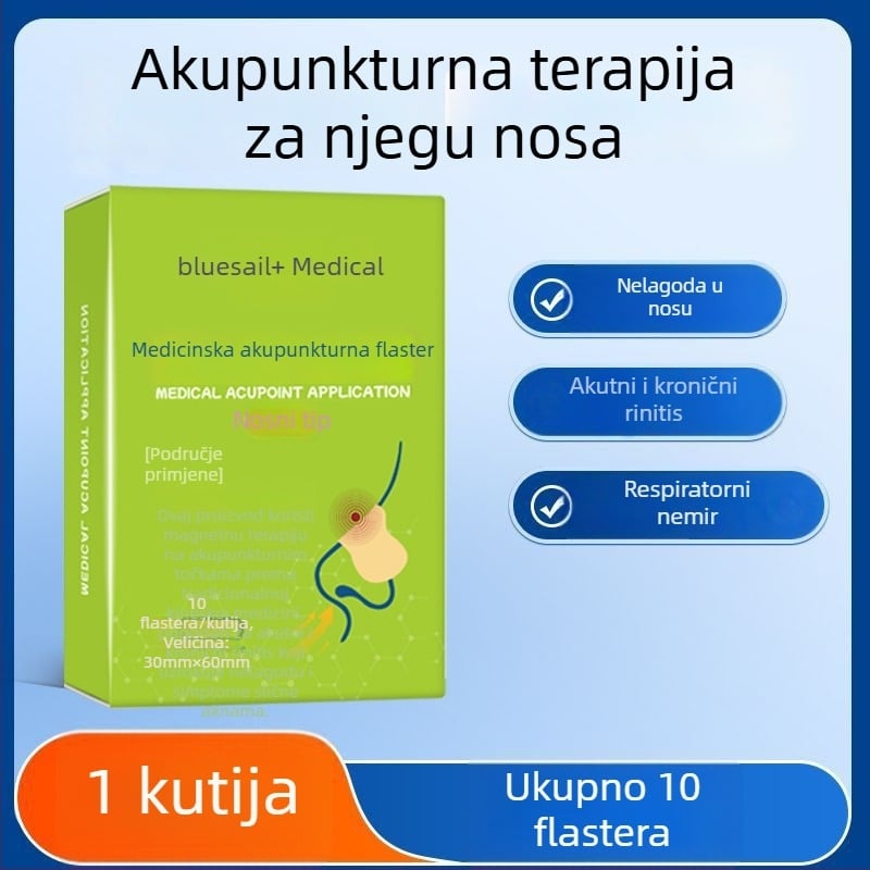 Medicinski nosni flasteri s akupunkturom za odrasle i djecu, flasteri za kronični rinitis i nosnu nelagodu, vanjska upotreba