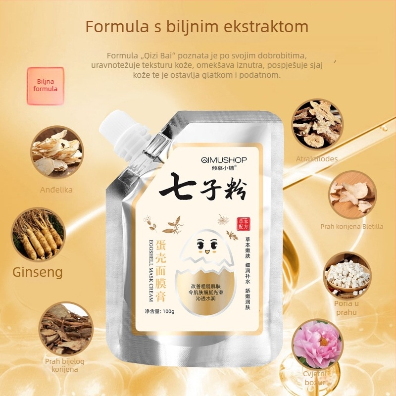 Admiration Shop Maska od praha ljuskice jajeta s biljnom formulom – hidratantna, osvježavajuća krem-gel maska