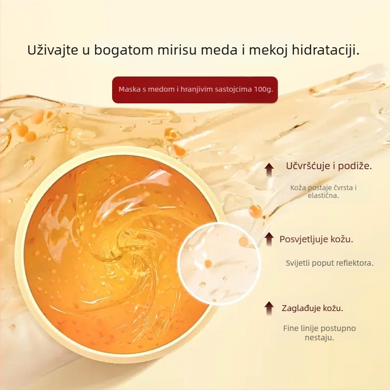 Maska za lice s matičnim mlijekom i medom — hidratantna, blistavost kože, regeneracija, krem-gel maska