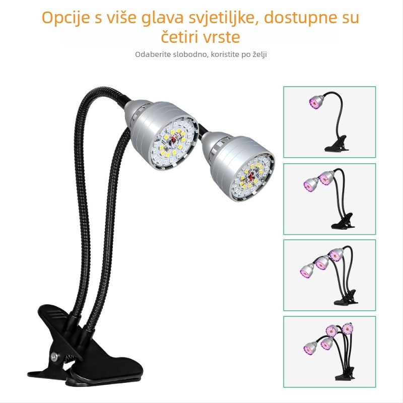 LED svjetlo za rast biljaka s klipom, inteligentno pet razina podešavanja osvjetljenja i memorija ciklusa