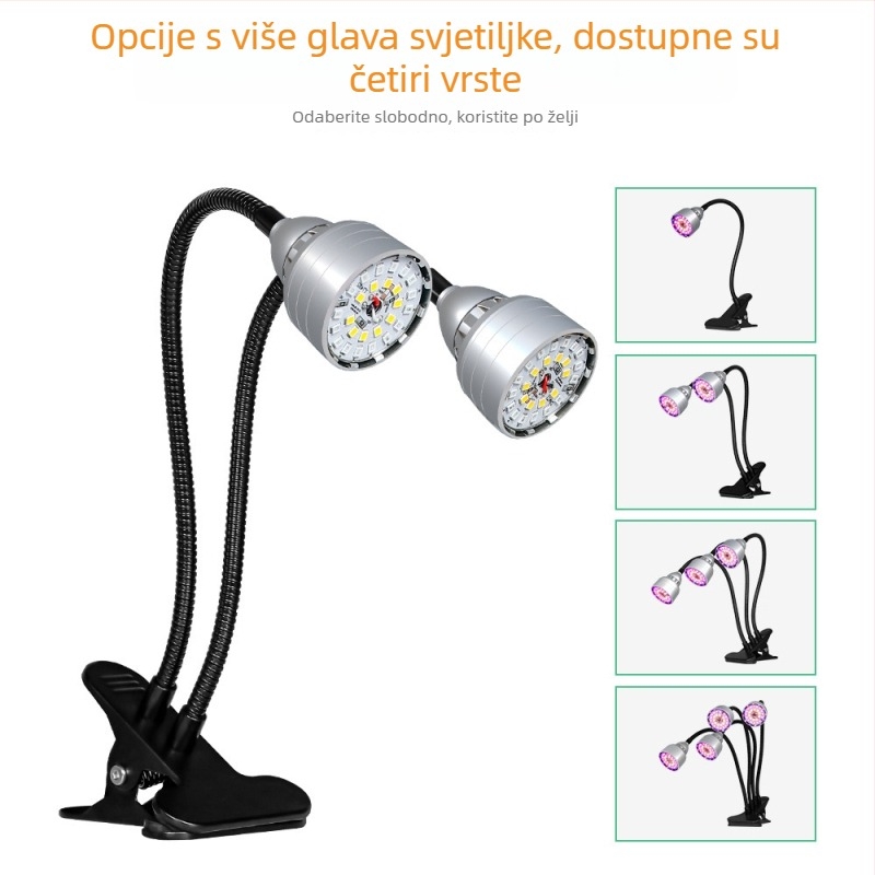 LED svjetlo za rast biljaka s klipom, inteligentno pet razina podešavanja osvjetljenja i memorija ciklusa