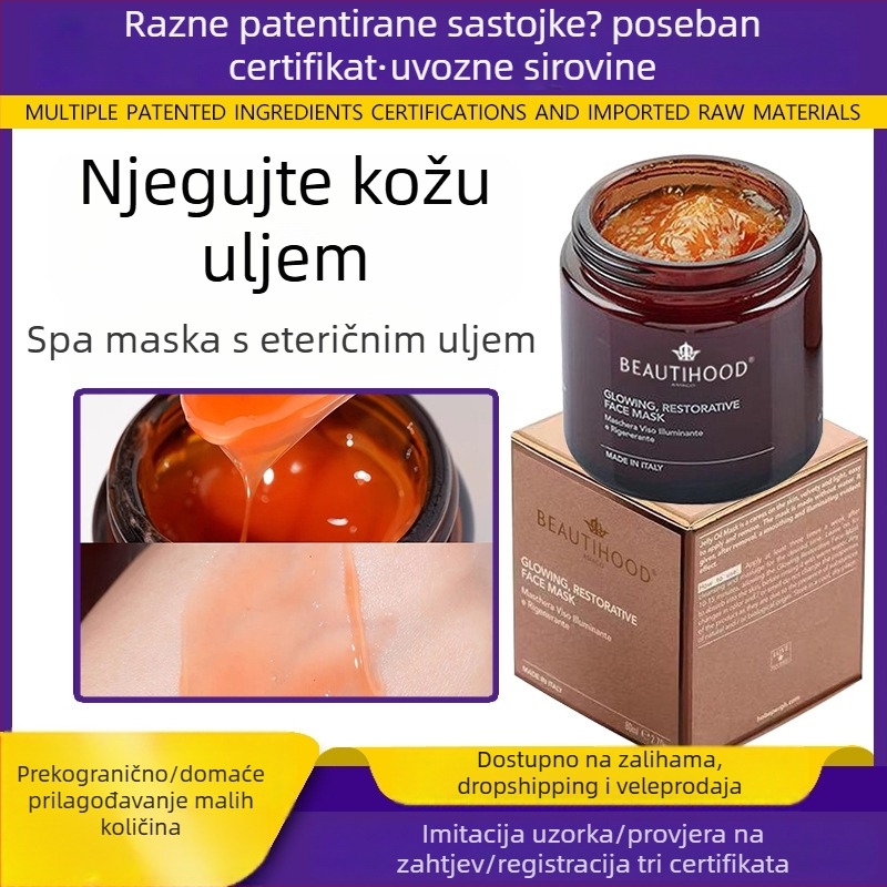 Maska za lice s eteričnim uljem za spa i kozmetički salon – hidratizira, posvjetljuje ton kože, učvršćuje i pomlađuje kožu