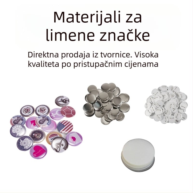 Materijali za značke od tinplate s plastičnom pozadinom, promjer 25 mm