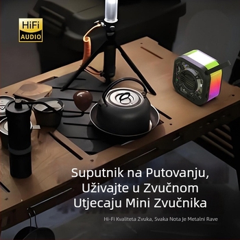 2025 novi prijenosni bežični Bluetooth zvučnik s prozirnim šarenim svjetlom u Mecha dizajnu, podržava TWS i TF karticu