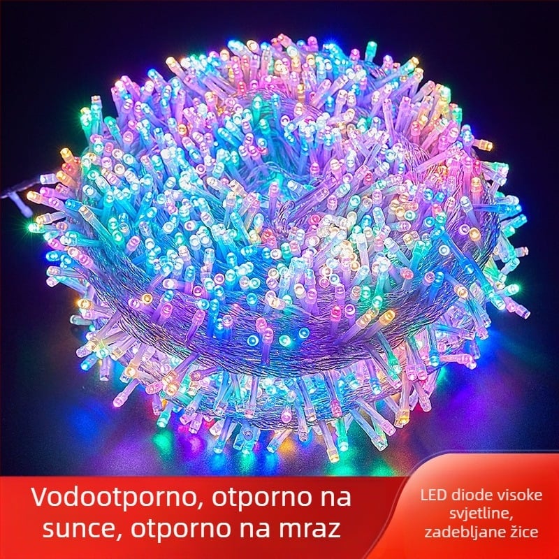 Vanjske LED niti svjetla – zvjezdano osvjetljenje za božićnu i vjenčanu dekoraciju, treptanje