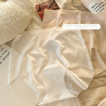 7A visokog struka ženske gaćice od ice silk, ultra tanke, prozračne, s pamukom u području prepona