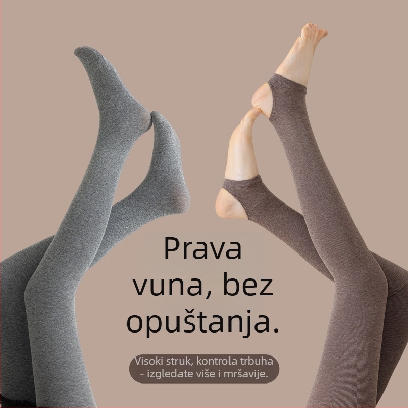 Ženske termalne legice s fleksom za jesen-zimu, debele, s kontrolom trbuha i podizanjem bokova, čarape za cijele noge