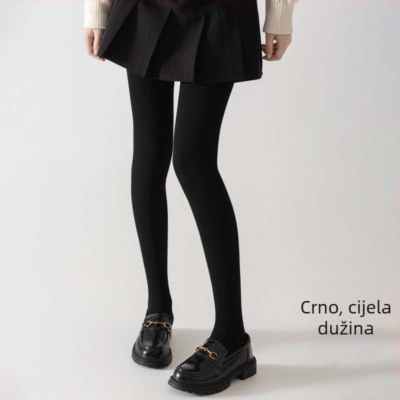Pamukaste rebraste leggings za jesen/zimu, debele crne, plus veličina, oblikuju siluetu