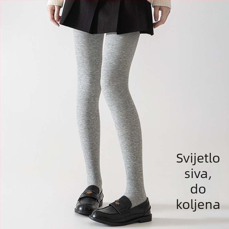 Pamukaste rebraste leggings za jesen/zimu, debele crne, plus veličina, oblikuju siluetu