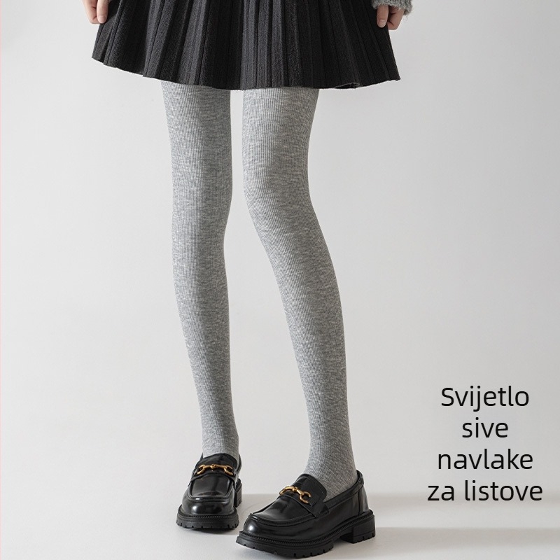 Pamukaste rebraste leggings za jesen/zimu, debele crne, plus veličina, oblikuju siluetu