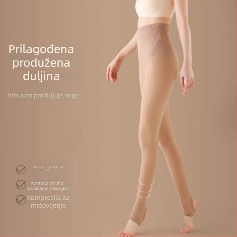 Plus veličine najlon tajice s baršunastim velurom za jesen-zimu, oblikovanje tijela – podizanje stražnjice i suzbijanje trbuha, efekt golih nogu, korejski stil