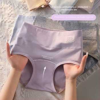 Ženske pamukaste gaćice s visokim strukom, produžena prepona, plus veličina, oblikovanje abdomena i podizanje bokova, prozračne i nježne prema koži