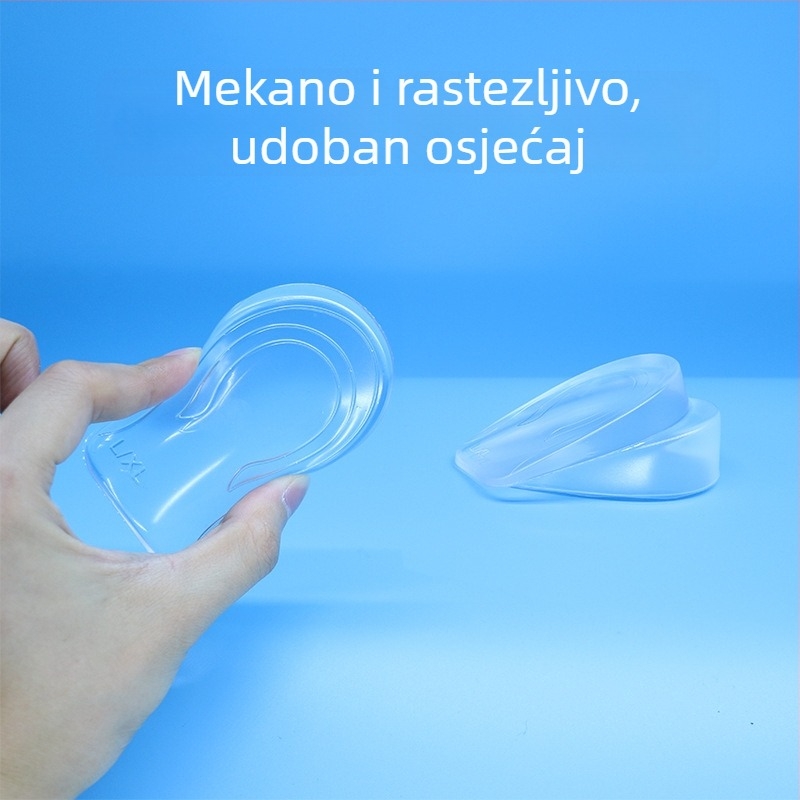 Nevidljiva uložna podloga za povećanje visine, samoljepiva, antibakterijska, neklizajući jastučić za petu, udobna, silikonska podloga za povećanje visine, pola veličine