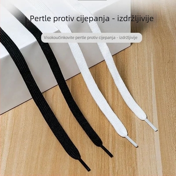 Bijele dvostruko plosne vezice za tenisice, 1,2 m, za platnene tenisice, unisex