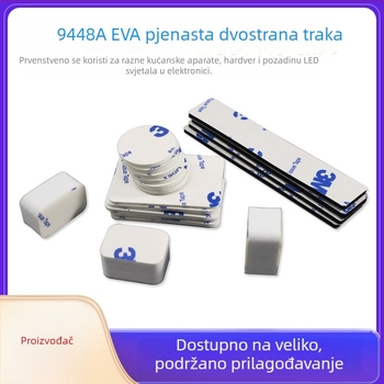 9448A Debljana EVA pjena ljepilo – protuklizno, samoljepljivo, dvostrano, otporno na visoke temperature, kružni pjenasti jastučić promjera 20 mm, bijela