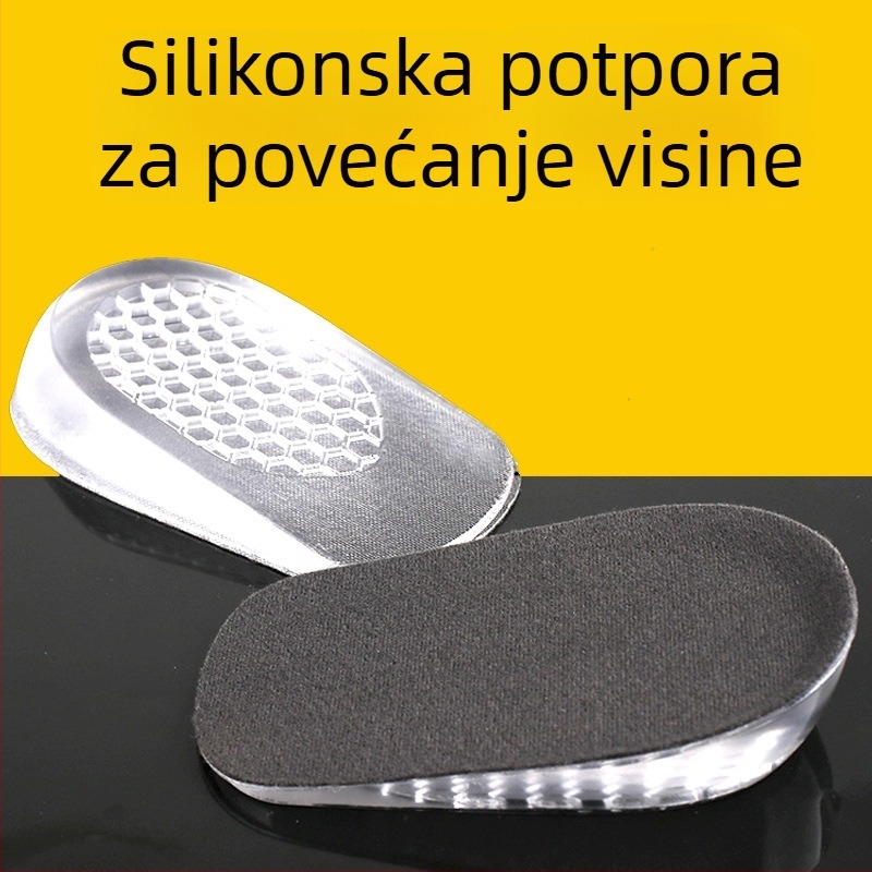Silikonske uloške za povećanje visine, polu-podloga, prozirne, unisex, za cipele i čizme