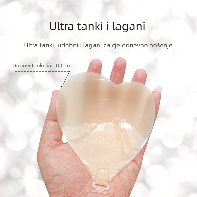 Srcem oblika silikonska podložica za grudi, push-up, nevidljiva, ultra-tanka, protiv klizanja, za kupaći i vjenčanu haljinu