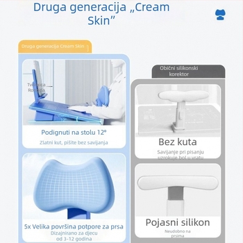 Korektor držanja tijela s nagibnim pločom za pisanje za učenike osnovne škole, stolni pisaći stol
