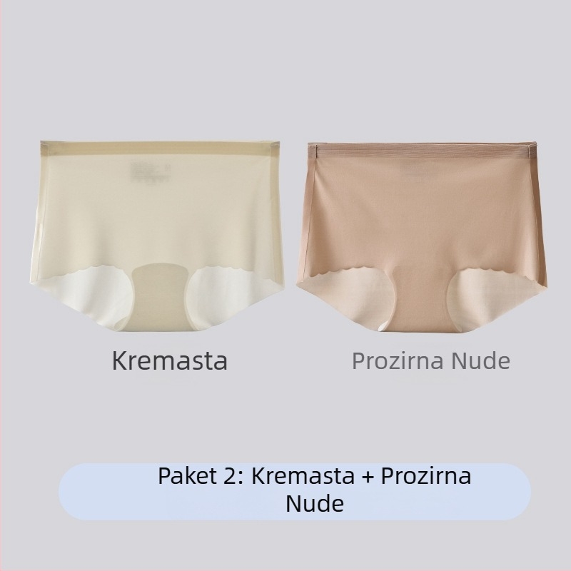 Ženske seamless gaćice od najlona s uloškom od Mulberry svile, ultra tanke, prozračne i osvježavajuće; trokutasti kroj, srednje visoke struka, nevidljive ispod odjeće, idealne za jogu.