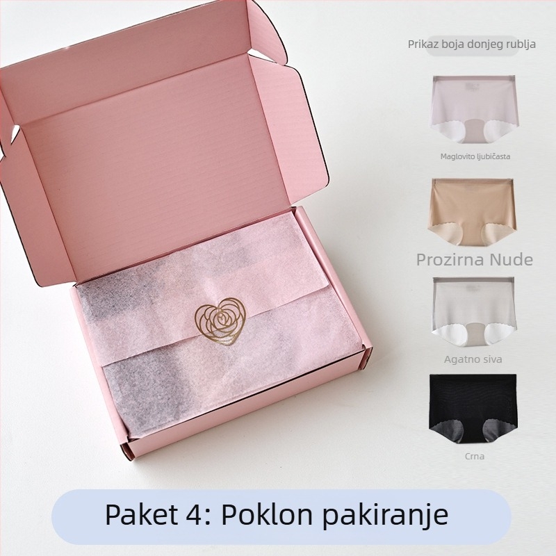 Ženske seamless gaćice od najlona s uloškom od Mulberry svile, ultra tanke, prozračne i osvježavajuće; trokutasti kroj, srednje visoke struka, nevidljive ispod odjeće, idealne za jogu.