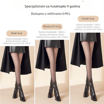 Crne pantyhose za niski rast, s baršunastom podstavom, podesiva dužina, jesen-zima, 185DEN