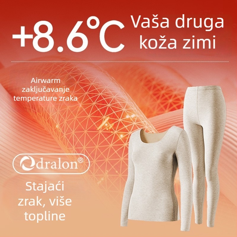 Ženska bezšivna grijalna vesta s njemačkim baršunom, vuneno-svilena podstava, debeli osnovni sloj