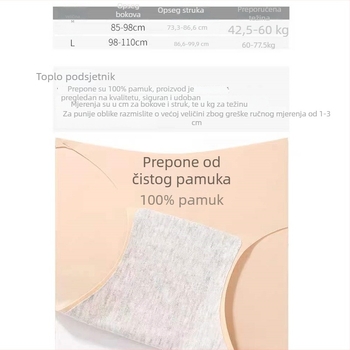 Ženske bezšivne gaćice u Nana stilu, prozračne i udobne, plus veličina, srednja visina struka, trokutični kroj