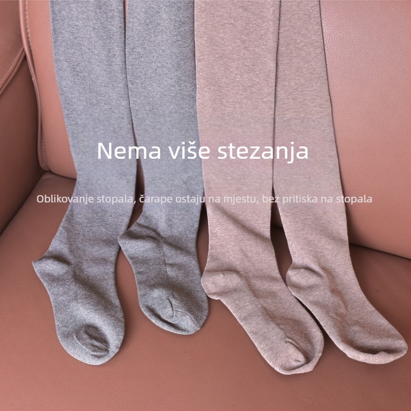 Pamukaste čarape s fleec podstavom i oblikom pete, tople i vizualno oblikuju noge, za žene, jesen-zima 701