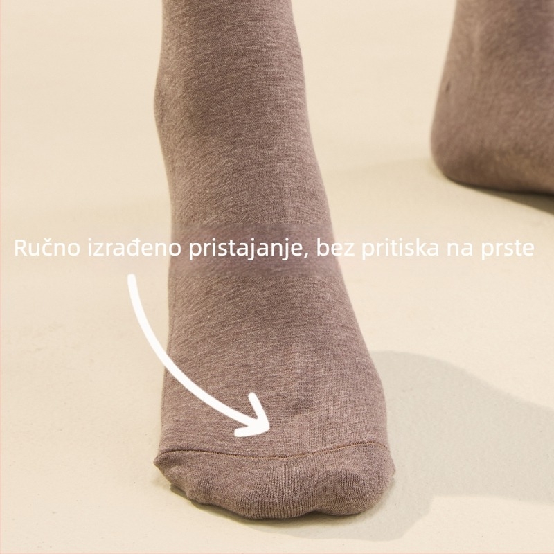 Pamukaste čarape s fleec podstavom i oblikom pete, tople i vizualno oblikuju noge, za žene, jesen-zima 701