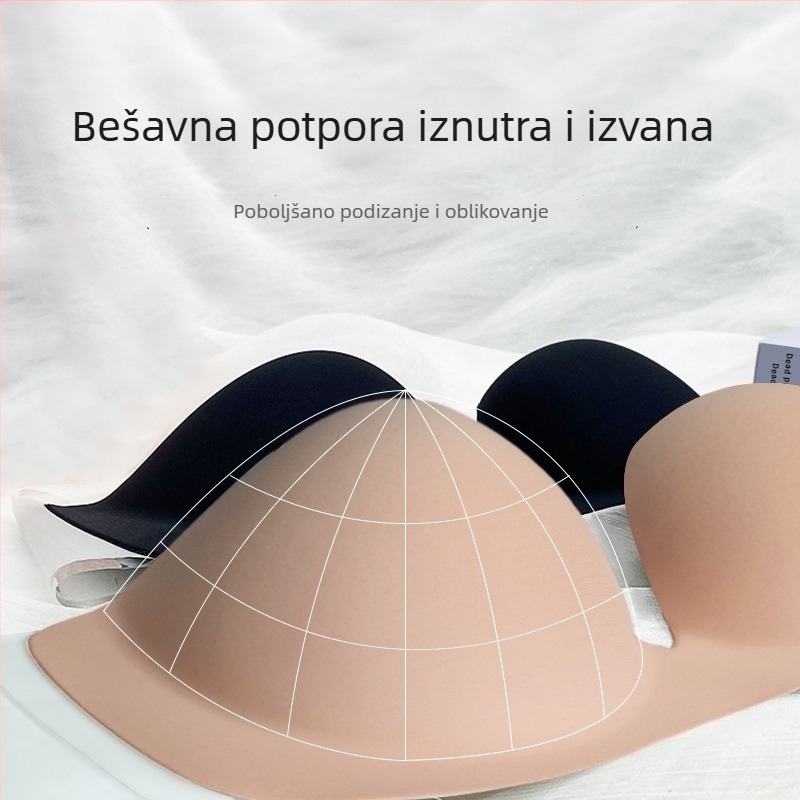 Duboko U oblik prsnog flastera s čeličnim prstenom, V oblik, velika veličina, bez naramenica, bez leđa, svadbeni donji veš, protuklizni push-up