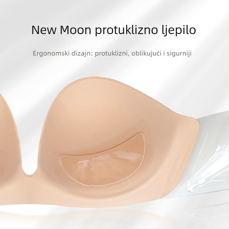 Duboko U oblik prsnog flastera s čeličnim prstenom, V oblik, velika veličina, bez naramenica, bez leđa, svadbeni donji veš, protuklizni push-up