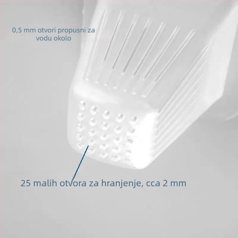 Plastična posuda za hranjenje u akvariju s lijevkom za zamrznute krvne crve, nematode i Artemiju